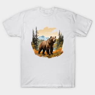 Watercolor Grizzly Bear T-Shirt